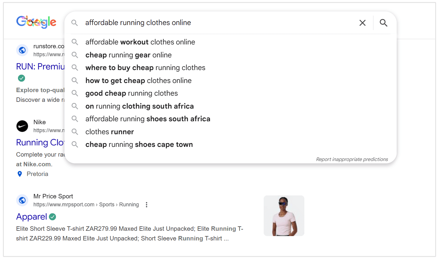 Palavras-chave do Google Auto Suggest